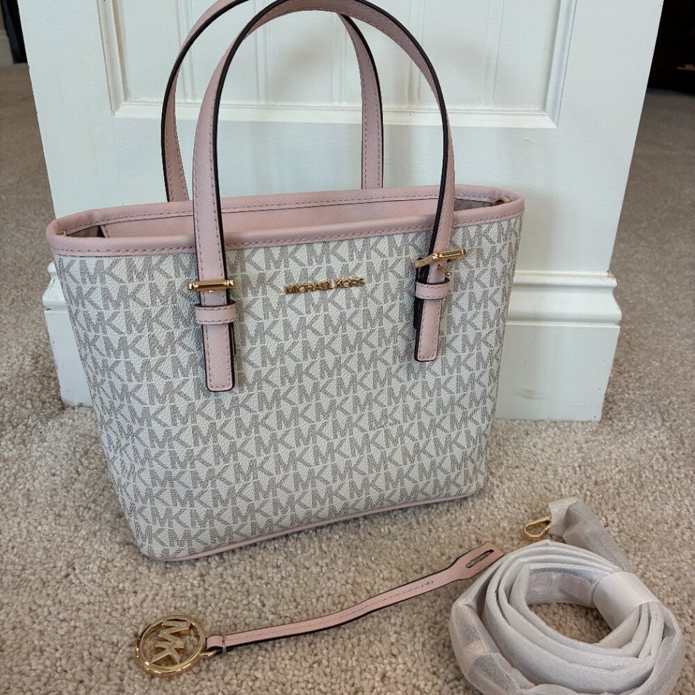 NWOT Michael Kors Jet Set Travel Extra-Small Logo Top-Zip Tote Bag - Picture 11 of 14